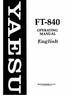 Yaesu FT-840 Operating Manual предпросмотр