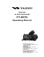 Предварительный просмотр 1 страницы Yaesu FT-897D Operating Manual