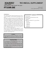 Preview for 1 page of Yaesu FT2DE Technical Supplement