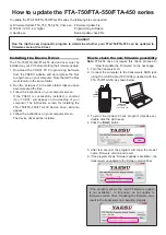 Preview for 1 page of Yaesu FTA-450 series Manual