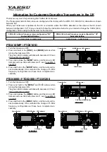 Preview for 1 page of Yaesu FTDX101MP Information For Customers Operating