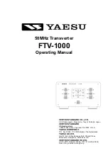 Yaesu FTV-1000 Operating Manual предпросмотр