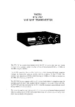 Предварительный просмотр 3 страницы Yaesu FTV-707 Instruction Manual