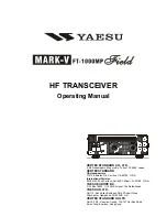 Предварительный просмотр 1 страницы Yaesu MARK-V FT-100MP Operating Manual