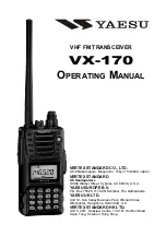 Preview for 1 page of Yaesu VX-170 Operating Manual