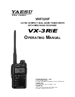 Yaesu VX-3E Operating Manual preview