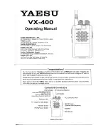 Preview for 1 page of Yaesu VX-400 Operating Manual