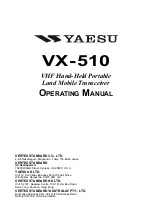 Предварительный просмотр 1 страницы Yaesu VX-510 Operating Manual