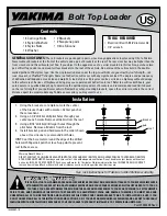 Yakima Bolt Top Loader Quick Start Manual предпросмотр