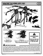 Предварительный просмотр 1 страницы Yakima KingJoe 2 Manual