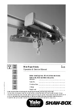 Yale HOISTS SHAW-BOX YKA Operation & Service Manual preview