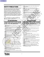 Preview for 2 page of Yale HOISTS YJL Series Operating, Maintenance & Parts Manual