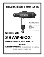 Yale Lift-Tech SHAW-BOX Operation, Service & Parts Manual preview