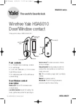 Предварительный просмотр 1 страницы Yale HSA6010 Quick Start Manual