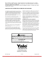 Preview for 31 page of Yale LH2 Operating, Maintenance & Parts Manual