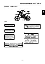 Предварительный просмотр 11 страницы Yamaha 2013 YZ125 Owner'S Service Manual