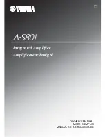 Предварительный просмотр 1 страницы Yamaha A-S801 Owner'S Manual