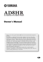 Preview for 1 page of Yamaha AD8HR AD Owner'S Manual