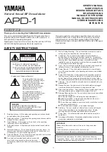 Yamaha APD-1 Owner'S Manual preview