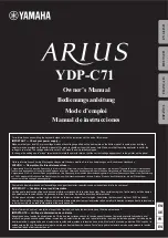 Yamaha Arius YDP-C71 Owner'S Manual preview