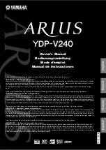 Yamaha Arius YDP-V240 Owner'S Manual предпросмотр