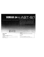 Предварительный просмотр 1 страницы Yamaha AST-S1 Owner'S Manual