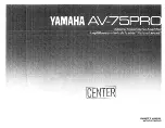 Preview for 1 page of Yamaha AV-75PRO Owner'S Manual