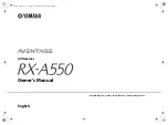 Preview for 1 page of Yamaha AVENTAGE RX-A550 Owner'S Manual