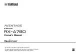 Preview for 1 page of Yamaha Aventage RX-A780 Owner'S Manual