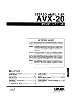 Preview for 1 page of Yamaha AVX-20 Service Manual