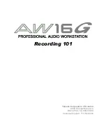 Yamaha AW16G Recording 101 Owner'S Manual предпросмотр