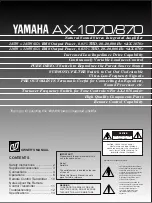 Yamaha AX-1070 Owner'S Manual preview