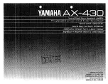 Preview for 1 page of Yamaha AX-430 Owner'S Manual
