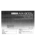 Предварительный просмотр 1 страницы Yamaha AX-900U Owner'S Manual