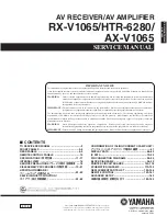 Preview for 1 page of Yamaha AX-V1065 Service Manual