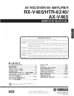 Preview for 1 page of Yamaha AX-V465 Service Manual