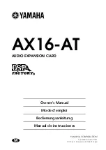 Preview for 1 page of Yamaha AX16-AT Owner'S Manual