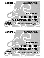 Yamaha big bear 350 Owner'S Manual preview