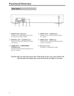 Предварительный просмотр 8 страницы Yamaha C6860 - DV DVD Changer Owner'S Manual