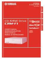 Preview for 1 page of Yamaha CD Recordable/Rewritable Drive CRW-F1 Owner'S Manual