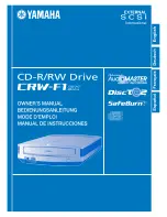 Yamaha CD Recordable/Rewritable Drive CRW-F1SX Owner'S Manual preview