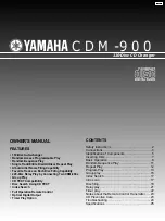 Yamaha CDM-900 Owner'S Manual preview