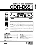 Предварительный просмотр 1 страницы Yamaha CDR-D651 Service Manual