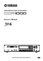 Yamaha CDR1000 Owner'S Manual preview