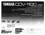 Preview for 1 page of Yamaha CDV-1100 Owner'S Manual