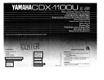 Preview for 1 page of Yamaha CDX-1100U Owner'S Manual