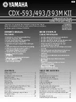 Yamaha CDX-393 Owner'S Manual preview