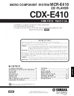 Preview for 1 page of Yamaha CDX-E410 Service Manual