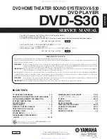 Yamaha CinemaStation DVD-S30 Service Manual preview