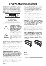 Предварительный просмотр 2 страницы Yamaha Clavinova CLP-150 Owner'S Manual